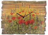Artland Wanduhr »Holzuhr Mohnblumenfeld« wahlweise mit Quarz- oder Funkuhrwerk, lautlos ohne Tickgeräusche