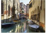 Artland Glasbild »Boote auf Kanal in Venedig«, Italien, (1 St.), in verschiedenen Grössen