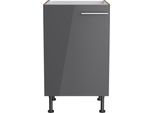 Spülenschrank OPTIFIT "Klara", schwarz (anthrazit, wildeiche), B:50cm H:87cm T:58,4cm, Spanplatte, Schränke, Spülenschrank, Breite 50 cm