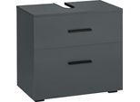 INOSIGN Waschbeckenunterschrank »Skara«, mit Klappe und Schubkasten, schwarze Griffe, Breite 60 cm, Höhe 55 cm
