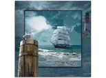 Artland Wandbild »Maritime Collage mit Segelschiff«, Boote & Schiffe, (1 St.), als Leinwandbild, Poster, Wandaufkleber in verschied. Grössen