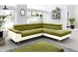 COTTA Polstergarnitur »Komaris«, (Set), Set: bestehend aus Ecksofa und Hocker, Kopfteilverstellung