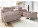 COTTA Polstergarnitur »Caluso«, (2 tlg.), Set: bestehend aus Ecksofa, Hocker, Ecksofa inkl. Kopfteilverstellung