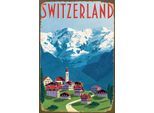 queence Metallbild »SWITZERLAND 2.0«, Schweiz, Blechschilder