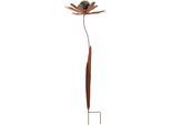 locker Deko-Windrad »Rusty Flower«, in Rostoptik Materialmix 118 cm hoch