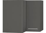 Eckhängeschrank WIHO KÜCHEN "Unna", grau (front und korpus: anthrazit), B:60cm H:56,5cm T:35cm, Schränke, Eckhängeschrank, 60 cm breit