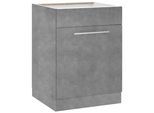 Spülenschrank WIHO KÜCHEN "Flexi2", grau (front und korpus: betonfarben), B:60cm H:85cm T:57cm, Schränke, Spülenschrank, Breite 60 cm