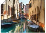 Artland Wandbild »Boote auf Kanal in Venedig«, Italien, (1 St.), als Alubild, Outdoorbild, Leinwandbild, Poster in verschied. Grössen