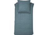 Bettwäsche CINDERELLA "Lyn in Gr. 135x200, 155x220 oder 200x200 cm", blau (petrol), B/L: 155cm x 220cm, 1 Stk., 1 Stk., Renforcé, B/L: 80cm x 80cm, Renforcé, Obermaterial: 100% Baumwolle, Bettwäsche, Bettwäsche, Bettwäsche aus Baumwolle, Bettwäsche mit Reissverschluss