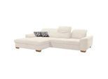 Ecksofa ALINA "Nadira", weiß (weiß xbo 1), B:297cm H:91cm T:199cm, Struktur fein XBO (90% Polyester, 10% Polyamide), Chenille GCP (100% Polyester), Sofas, wahlweise mit Bettfunktion und Stauraum