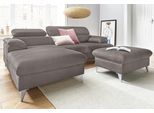 COTTA Polstergarnitur »Caluso«, (2 tlg.), Set: bestehend aus Ecksofa, Hocker, Ecksofa inkl. Kopfteilverstellung