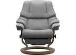 Relaxsessel STRESSLESS "Reno", grau (wild dove batick), B:79cm H:98cm T:78cm, Leder BATICK: BATICK ist ein leicht korrigiertes, durchgefärbtes und genarbtes Möbelleder, bei dem die meisten Unebenheiten und Spuren in der Regel entfernt wurden., Leder PALOMA: PALOMA ist ein durchgefärbtes Semianilin-Möbelleder mit natürlicher Narbung., ROHLEDER Stoff Q2 FARON: Ein fester zuverlässiger Bouclu00e9 mit