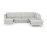 Wohnlandschaft SIT & MORE "Visby U-Form", grau (hellgrau), B:303cm H:87cm T:213cm, Sofas, Wohnlandschaft, Wahlweise mit Bettfunktion und Stauraum, frei im Raum stellbar