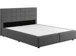Boxbett COTTA "Nala", grau (anthrazit), B:166cm L:206cm, 100% Polyester, Komplettbetten, Boxspringbett, wahlweise mit Matratze und Topper erhältlich