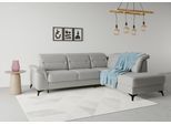 Ecksofa SIT & MORE "Sinatra L-Form", grau, B:251cm H:85cm T:220cm, 100% Polyester, Sofas, Ecksofa, mit Ottomane, optional mit Kopfteilverstellung und Armteilfunktion