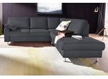 Ecksofa SIT & MORE "Belfort L-Form", grau (dunkelgrau), B:243cm H:88cm T:218cm, Flachgewebe (100% Polyester);Luxus-Microfaser ALTARA NUBUCK (100% Polyester);Luxus-Microfaser (90% Polyester, 10% Polyamid), Sofas, Ecksofa, wahlweise mit Vorziehsitz und Bettkasten