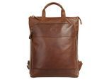 Laptoprucksack PIKÉ, Gr. B/H/T: 38cm x 30cm x 9cm, onesize, braun, Leder, Rindsleder, unifarben, Rucksäcke Laptoprucksack, echt Leder