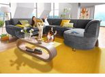 Wohnlandschaft TRENDMANUFAKTUR "Rondo, U-Form", grau (anthrazit), B:320cm H:85cm T:94cm, Softlux-Kunstleder;Primabelle-Microfaser;NaturLeder (handschuhweiches Rindsleder in Sitz und Rücken mit SOFTLUX-Kunstleder als Korpus-Bezug);Struktur (23% Polyacryl, 77% Polyester), Sofas, Wohnlandschaft, inkl.Federkern, wahlweise mit Bettfunktion