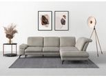 Ecksofa SIT & MORE "Cabana L-Form", grau (steel), B:303cm H:84cm T:244cm, 95% Polyester, 5% Polyamid, Sofas, Ecksofa, Ottomane, wahlweise mit Sitztiefen-,Armlehnen- und Kopfteilfunktion