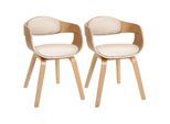 CLP 2er-Set Esszimmerstühle Kingston, ergonomisch mit gepolsterter Rückenlehne, Kunstleder & Holz, bis 150 kg belastbar