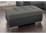 Hocker SIT & MORE "Ontario", schwarz (schwarz, steingrau), B:100cm H:41cm T:65cm, Luxus-Microfaser ALTARA NUBUCK (100% Polyester) / Feinstruktur (100% Polyester);NaturLEDER (echtes Rindsleder) in Sitz und Rücken. Korpus in passendem Kunstleder SOFTLUX bezogen;Kunstleder SOFTLUX / Struktur (100% Polyester);NaturLEDER: Bitte beachten Sie, dass Lederbezüge mehr Nähte aufweisen als Stoffbezüge., Hocke