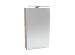 Spiegelschrank FACKELMANN "SBC", braun (alaska, esche, hellbraun), B:40cm H:68cm T:15,3cm, Glas, Schränke, Spiegelschrank, Aufsatzleuchte, Schalter und Steckdose, Breite 40cm, Anschlag rechts