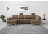 Wohnlandschaft SIT & MORE "Westham U-Form", braun (coffee), B:338cm H:88cm T:172cm, 100% Polyester, Sofas, Wohnlandschaft, wahlweise mit Bettfunktion, Bettkasten, Sitztiefenverstellung