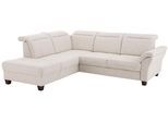 Ecksofa HOME AFFAIRE "Solvei L-Form", beige (natur), B:260cm H:104cm T:235cm, Luxus-Microfaser Lederoptik (100% Polyester);Struktur (100% Polyester);Luxus-Microfaser ALTARA NUBUCK (100% Polyester), Sofas, Ecksofa, wahlweise auch mit Kopfteilverstellung und Bettfunktion, Federkern