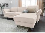Ecksofa SIT & MORE "Avignon L-Form", beige (linen), B:259cm H:97cm T:172cm, Flachgewebe (90% Polyester, 10% Polyamid), Luxus-Microfaser (100% Polyester), Struktur (100% Polyester), Sofas, Kopfteilverstellung, wahlweise mit Bettfunktion und Bettkasten