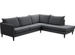 Ecksofa "Rekvik L-Form", grau (anthrazit), B:258cm H:79cm, ATLANTIC HOME COLLECTION, Sofas, Ecksofa, mit Wellenunterfederung, mit Massivholzfüßen