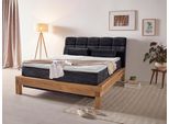 Boxspringbett HOME AFFAIRE "Villads", schwarz (carbone), B:179cm L:231cm, Komplettbetten, Boxspringbett, Liegefläche: 160/200 cm aus Balkeneiche, Inside-Boxspring-Unterbau
