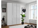 Falttürenschrank WIEMANN "Monaco", weiß (weiß, glas weiß), B:148,4cm H:216cm T:58cm, Floatglas, Holzwerkstoff, Schränke, mit Glasfront sowie hochwertigen Beschlägen
