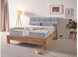 Boxspringbett HOME AFFAIRE "Villads", grau (argento), B:179cm L:231cm, Komplettbetten, Boxspringbett, Liegefläche: 160/200 cm aus Balkeneiche, Inside-Boxspring-Unterbau