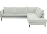 Ecksofa "Rekvik L-Form", grau (hellgrau), B:258cm H:79cm, ATLANTIC HOME COLLECTION, Sofas, Ecksofa, mit Wellenunterfederung, mit Massivholzfüßen