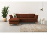 Ecksofa HOME AFFAIRE "Trelleborg L-Form", rosa (kupfer), B:249cm H:86cm T:162cm, 100% Polyester, Sofas, Ecksofa, Federkern-Polsterung, wahlweise mit Bettfunktion und Bettkasten