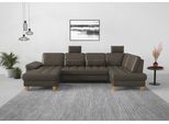 Wohnlandschaft SIT & MORE "Westham U-Form", grau (anthrazit), B:338cm H:88cm T:172cm, 100% Polyester, Sofas, Wohnlandschaft, wahlweise mit Bettfunktion, Bettkasten, Sitztiefenverstellung