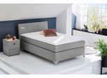 Boxspringbett JOCKENHÖFER GRUPPE "Nora erhältlich in den Größen 100,120 & 140cm", grau (grau 369, 09), B:127cm L:210cm, Bezug Bett: 100% Polyester;Topper und Matratzenspiegel: 100% Polyester, Komplettbetten, Boxspringbett, mit Topper und höhenvariablem Kopfteil