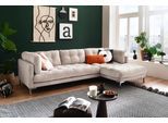 Ecksofa TRENDS BY HG "Landau L-Form", beige, B:275cm H:75cm T:158cm, Sofas, Ecksofa, in Cord-Stoff mit Metallfuß