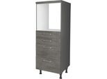 Herdumbauschrank NOBILIA "Riva", mit Schubkästen und Auszügen", grau (front: beton schiefergrau nachbildung, korpus: schiefergrau), B:60cm H:167,8cm T:58,3cm, Schränke, Herdumbauschrank, vormontiert, Breite/Höhe: 60/167,8 cm
