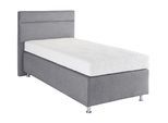 Boxspringbett, grau (strukturstoff grau), ohne LED-Beleuchtung, Liegefläche B/L: 100cm x 200cm, H2 + H2, 7-Zonen-Kaltschaummatratze, Bezug Unterbox und Kopfteil: Strukturstoff (77% Polyester und 23% Viskose);Bezug Obermatratze 100% Polyester, waschbar bis 60C, WESTFALIA SCHLAFKOMFORT, Komplettbetten, Boxspringbett, wahlweise mit LED-Beleuchtung