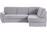 Ecksofa SIT & MORE "Sonoma L-Form", silber, B:246cm H:91cm T:176cm, Kunstleder SOFTLUX;Luxus-Microfaser ALTARA NUBUCK (100% Polyester);Luxus-Microfaser (90% Polyester, 10% Polyamid), Sofas, Ecksofa, wahlweise mit Bettfunktion und Bettkasten