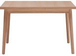 Esstisch HAMMEL FURNITURE "Basic Single, schnell innenliegende Einlegeplatten ausziehbar", beige (naturfarben), B:120cm T:80cm, Tischplatte: Eiche Melamin mit weiß pigmentierter Eichenkante (Mattlack), Gestell: Eiche massiv weiß pigmentiert, Tische, 120(220)x80 cm, Melamin / Massivholz, stabiler dänische Design Tisch