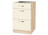 Unterschrank WIHO KÜCHEN "Flexi", beige (front: magnolia, korpus: sonoma eiche), B:50cm H:82cm T:57cm, Schränke, Unterschrank, Breite 50 cm