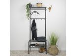 Garderobenständer SPINDER DESIGN "Ivar", schwarz, B:70cm H:178cm T:29cm, Metall, Garderobenständer, Metall, Breite 70 cm