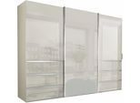Schwebetürenschrank WIEMANN "Malibu, stilvolles Design, Made in Germany", beige (champagner, champagnerglas), B:300cm H:217cm T:67cm, Schränke, Schwebetürenschrank, mit Glasfront, in verschiedenen Breiten, Schubladen mit Selbsteinzug