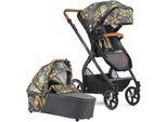 Kombi-Kinderwagen GESSLEIN "FX4 Soft+ mit Aufsatz Life, schwarz/cognac, schiefergrau", Baby, grau (schiefergrau), Kinderwagen, mit Babywanne C3 und Babyschalenadapter