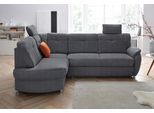Ecksofa SIT & MORE "Sonoma L-Form", grau (dunkelgrau), B:246cm H:91cm T:176cm, Kunstleder SOFTLUX;Luxus-Microfaser ALTARA NUBUCK (100% Polyester);Luxus-Microfaser (90% Polyester, 10% Polyamid), Sofas, Ecksofa, wahlweise mit Bettfunktion und Bettkasten