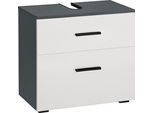 INOSIGN Waschbeckenunterschrank »Skara«, mit Klappe und Schubkasten, schwarze Griffe, Breite 60 cm, Höhe 55 cm