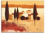 Artland Leinwandbild »Kleines Mediterranes Dorf«, Wiesen & Bäume, (1 St.), auf Keilrahmen gespannt