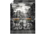 Artland Wandbild »Amsterdam Herengracht & Sonnenstrahlen«, Fahrräder, (1 St.), als Leinwandbild, Poster in verschied. Grössen